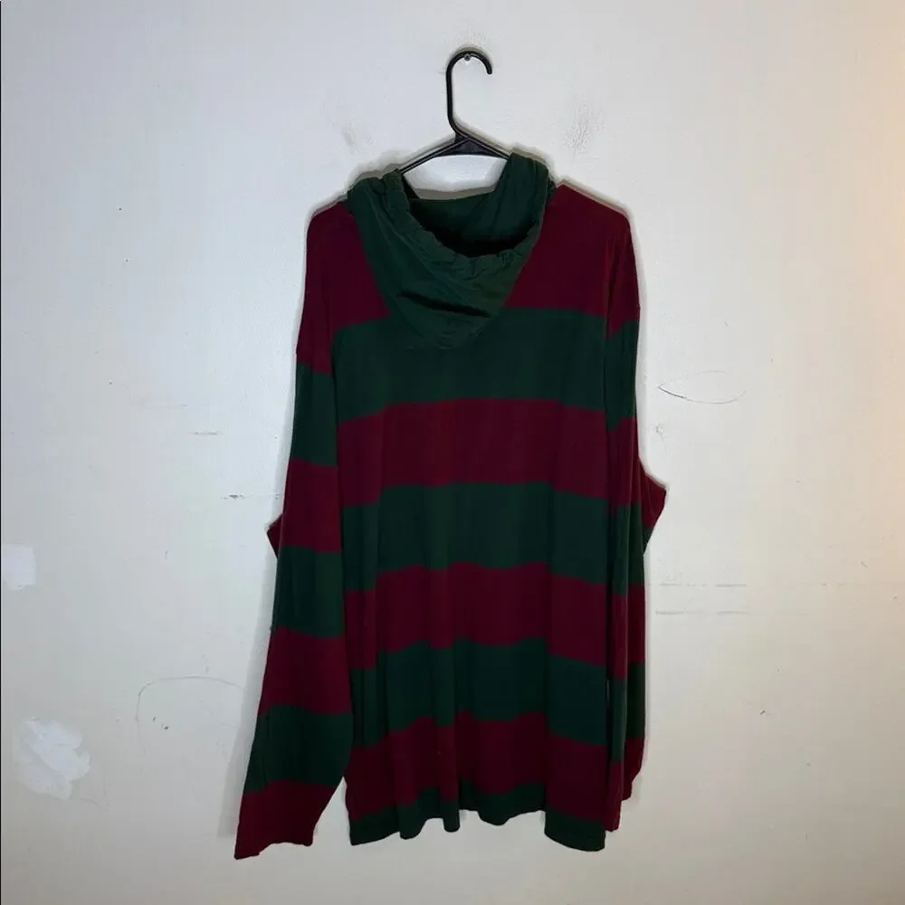 Polo Ralph Lauren Green and Burgundy Striped Hooded Long Sleeve Shirt 3XLT